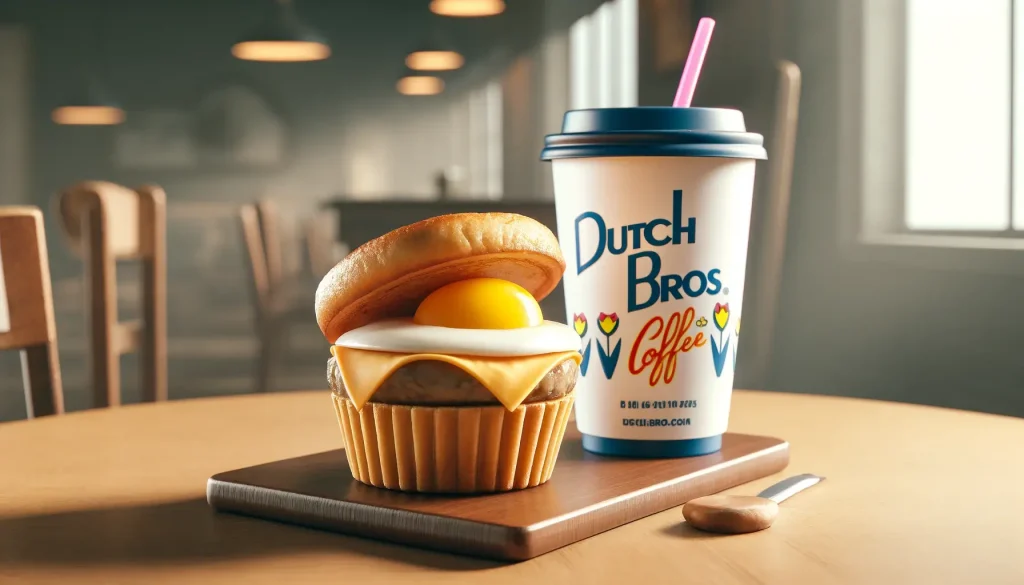 Dutch Bros Breakfast Menu Sausage Egg and Cheese Muffin